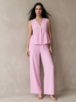 Outzidr - Women Rosy Pink Co-Ord Set