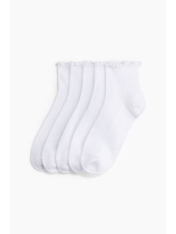 H&M - Women White 5-pack ankle socks