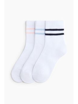 H&M MOVE - Unisex White 3-pack sports socks