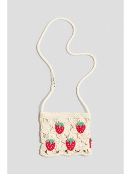H&M - Girls White Crochet-look cotton crossbody bag