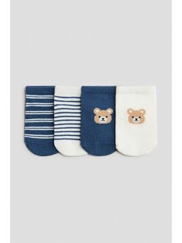 H&M - Boys Blue 4-pack shaftless socks