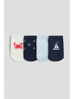 H&M - Boys White 4-pack shaftless socks