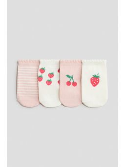 H&M - Girls White 4-pack shaftless socks