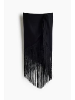 H&M - Women Black Fringe-trimmed scarf