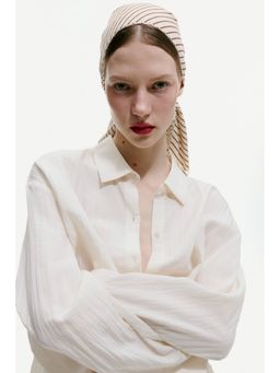 H&M - Women Beige Lace-trimmed triangle scarf