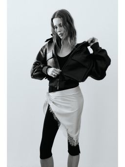 H&M - Women Purple Lace-trimmed triangle scarf