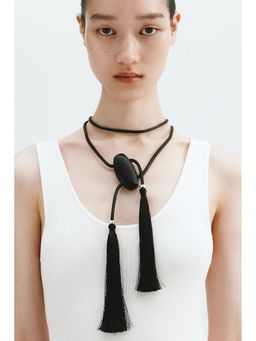 H&M - Women Black Tasselled cord belt