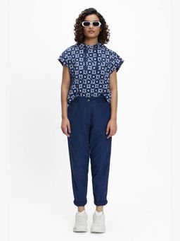 TERRA LUNA - Sadet Blue Hand Block Printed Sweatshirt