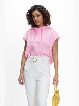 TERRA LUNA - Sadet Pink Khadi Solid Sweatshirt