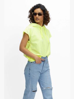 TERRA LUNA - Sadet Yellow Khadi Solid Sweatshirt