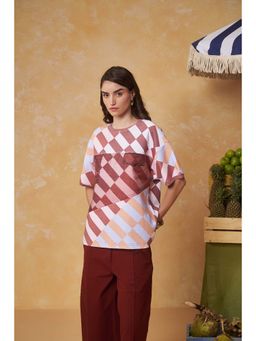 Muvazo - Vintage Grid Detail T-shirt