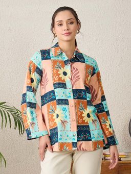 First Resort by Ramola Bachchan - Women Multicolor Floral Print Shirt