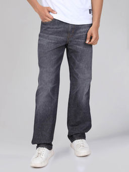 Wrangler - Men Black Redding Comfort Fit Low Rise Heavy Fade Jeans
