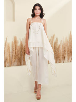 Basanti Kapde aur Koffee - Ivory Cotton Silk Co-Ords (Set of 2)