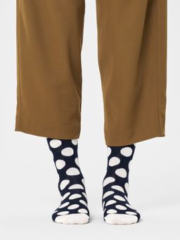 Happy Socks - Navy Blue Big Polka Dot Unisex Socks