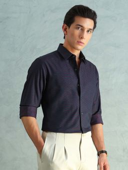Arrow Newyork - Men's Full Sleeve Formal Shirt-Navy Blue