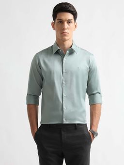 Arrow Newyork - Men's Satin Manhattan Slim Fit Shirt-Blue