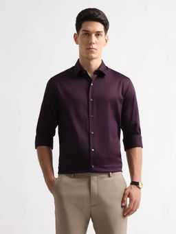 Arrow Newyork - Men's Satin Manhattan Slim Fit Shirt-Wine