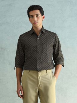 Arrow - Men's Smart Slim Fit Printed Shirt-Olive