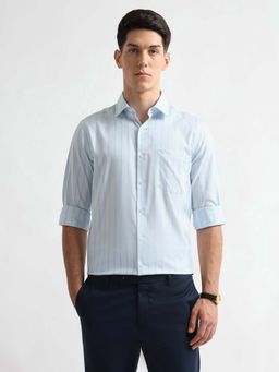 Arrow - Men's Liberty Classic Fit Auto Press Flax Shirt-Blue