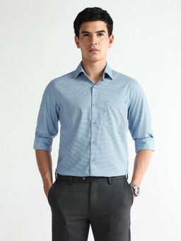 Arrow - Men's Liberty Classic Fit Auto Press Flax Shirt-Blue