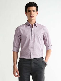 Arrow - Men's Manhattan Slim Fit Auto Press Flax Shirt-Purple
