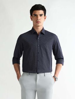 Arrow - Men's Manhattan Slim Fit Originals Shirt-Navy Blue