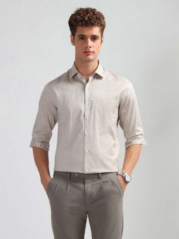 Arrow - Men's Liberty Classic Fit Printed Shirt-Brown