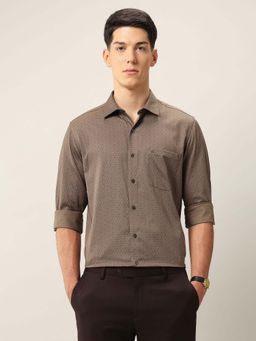 Arrow - Men's Floral Printed Ceremony Shirt-Brown