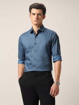 Arrow - Men's Manhattan Slim Fit Ceremony Shirt-Blue