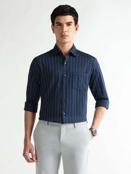 Arrow - Men's Manhattan Slim Fit Originals Shirt-Navy Blue
