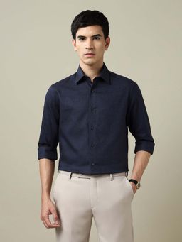 Arrow - Men's Paisley Jacquard 1851 Shirt-Navy Blue