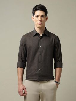 Arrow - Men's Jacquard 1851 Shirt-Brown