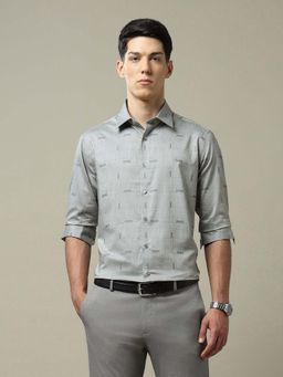 Arrow - Men's Comfortable Fit Textured Shirt-Grey