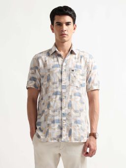 Arrow Sports - Men's Abstract Printed Originals Shirt-Beige