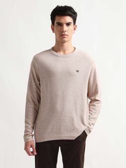 Arrow Sports - Men's Heathered Regular Fit T-shirt-Cream