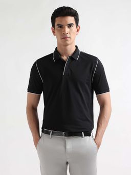 Arrow Sports - Men's Solid Velocity Polo T-shirt-Black