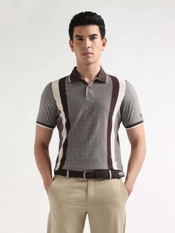 Arrow Sports - Men's Colourblocked Regular Fit Polo T-shirt-Grey