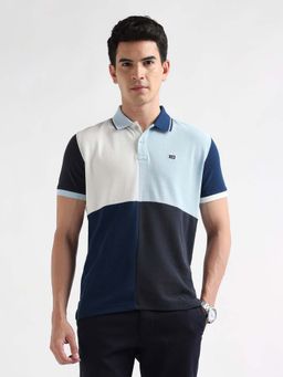 Arrow Sports - Men's Colourblocked Regular Fit Polo T-shirt-Blue