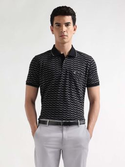 Arrow Sports - Men's All Over Printed Regular Fit Polo T-shirt-Black