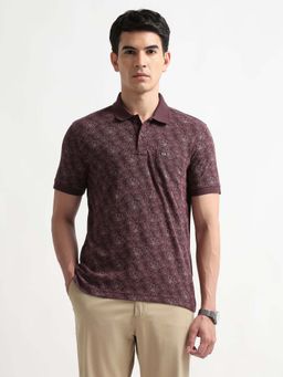 Arrow Sports - Men's Floral Printed Heritage Polo T-shirt-Purple