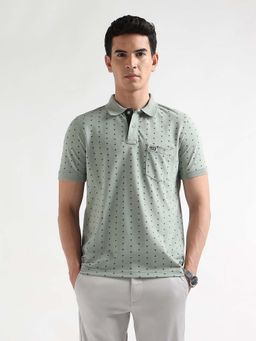 Arrow Sports - Men's All Over Printed Regular Fit Polo T-shirt-Green