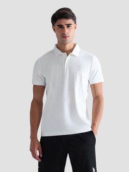 U.S. POLO ASSN. - Active Sports Men's Slim Fit Solid Active Polo T-shirt-White