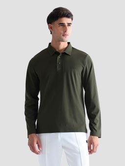 U.S. POLO ASSN. - Active Sports Men's Solid Regular Fit Active Polo T-shirt-Olive