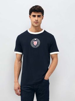 U.S. Polo Assn. Denim Co. - Men's Brand Printed Regular Fit T-shirt-Navy Blue