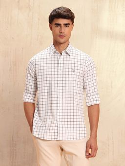 U.S. POLO ASSN. - Men's Comfortable Fit Graph Checked Shirt-Brown