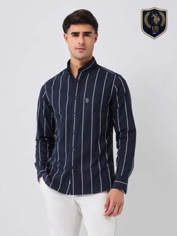 U.S. POLO ASSN. - Men's Vertical Striped 135Th Shirt-Blue