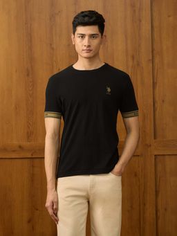 U.S. POLO ASSN. - Men's Solid Varsity T Shirt-Black