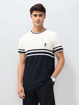 U.S. POLO ASSN. - Men's Slim Fit Colorblock T-shirt-White