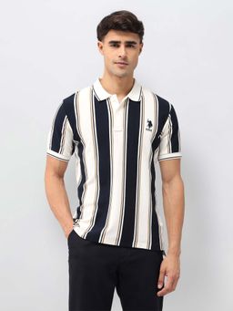 U.S. POLO ASSN. - Men's Slim Fit Colorblock Polo T-shirt-Multi-COlor